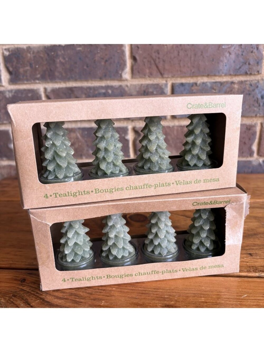 Christmas Tree Tea Lights Crate & Barrel 2 Sets Of 4 New Opened Boxes READ